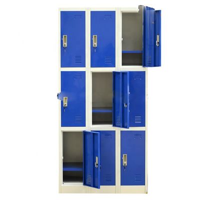 Durable Gym Clothes Cabinet 9 Doors Locker Staff Lockers