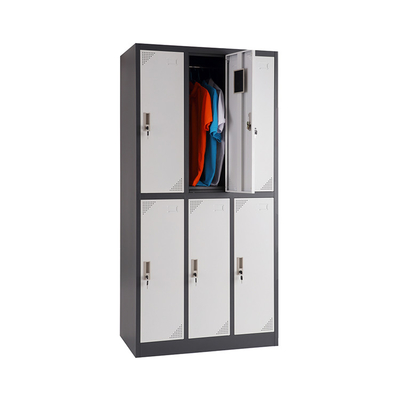 Modern Design Gym Compartment 6 Door Metal Lockers RAL Color